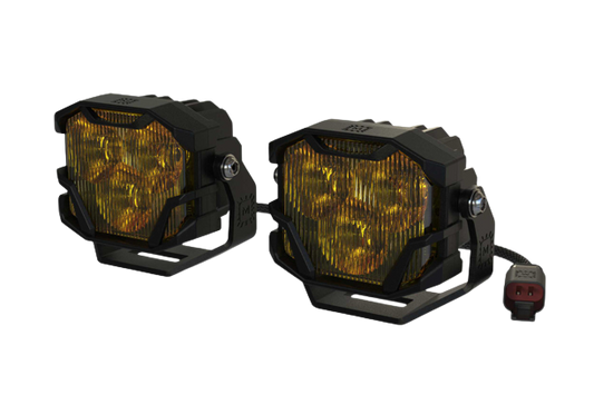 Morimoto 4Banger LED Pods Wide Yellow (Set of 2)