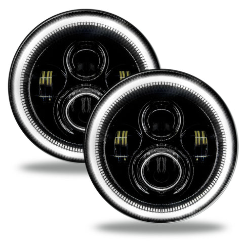ORACLE 7" HIGH POWERED LED HEADLIGHTS (PAIR) - BLACK BEZEL