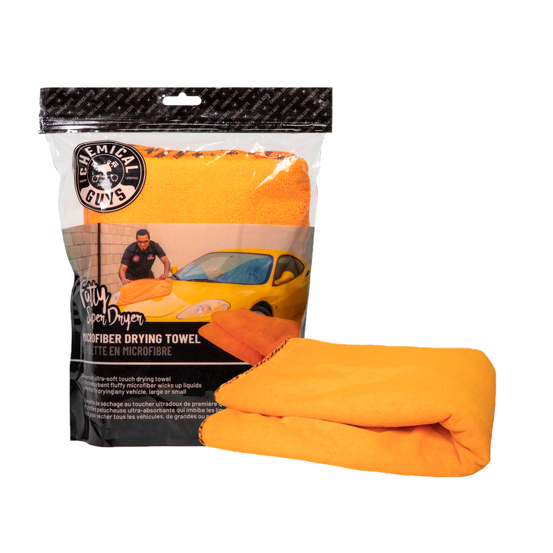 CHEMICAL GUYS FATTY SUPER DRYER MICROFIBER DRYING TOWEL, ORANGE 25" X 34"