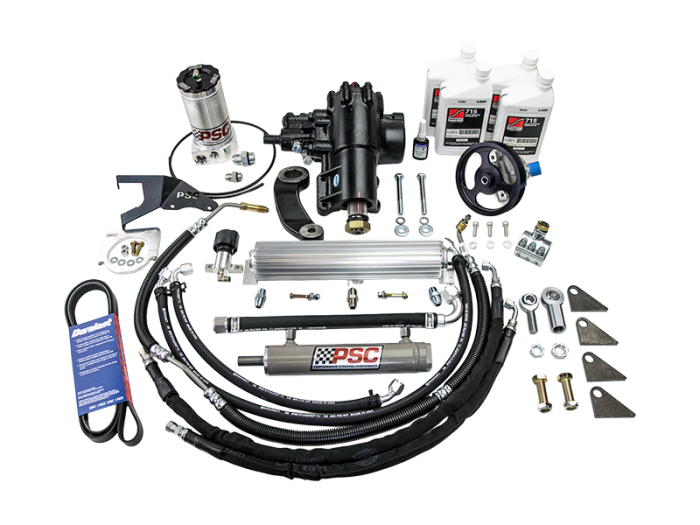 PSC Cylinder Assist™ Steering Kit for 2007-11 Jeep Wrangler JK 3.8L w/ Aftermarket Front Axle 6.75" Lock-to-Lock