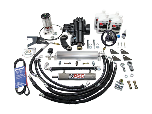 PSC Cylinder Assistâ„¢ Steering Kit for 2007-11 Jeep Wrangler JK 3.8L w/ Aftermarket Front Axle 8.0" Lock-to-Lock